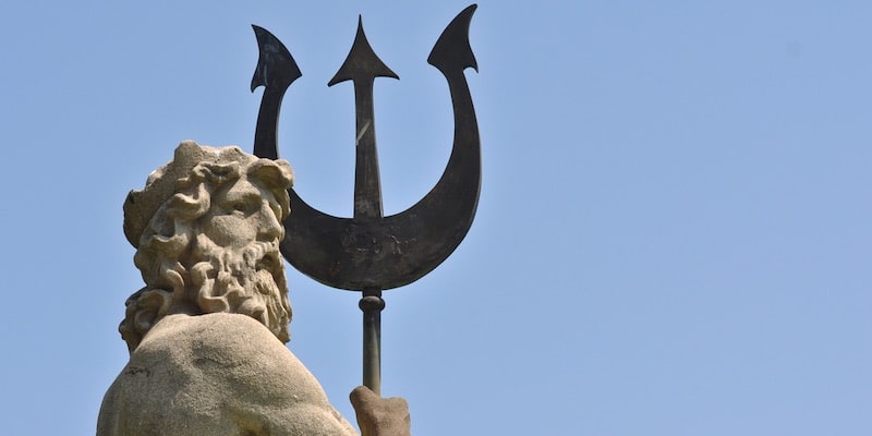 The god Poseidon is usually represented with his trident.