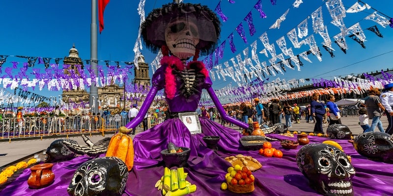 An image of Catrina is found in the Zócalo of Mexico City.