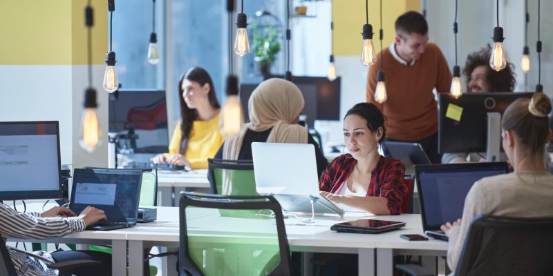 People living together in an office