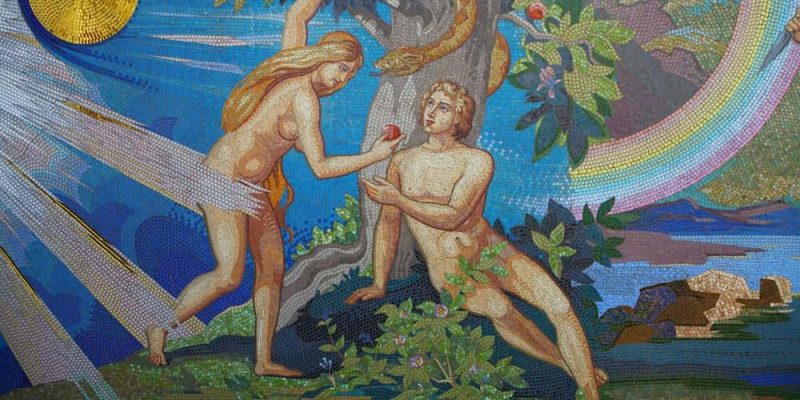 mosaic representing Adam and Eve